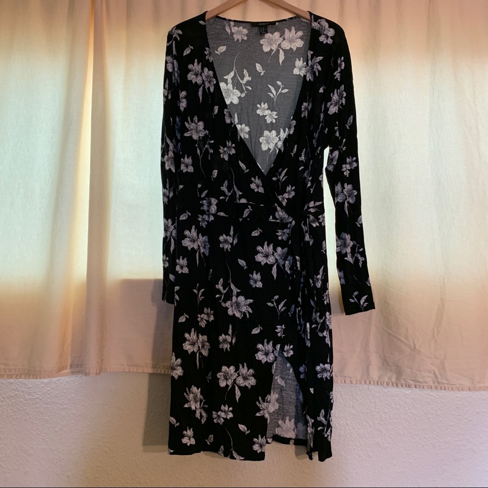 Plus Size Floral Wrap Dress